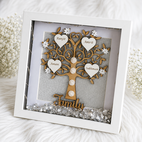 Personalised family tree frame and family keepsake gifts